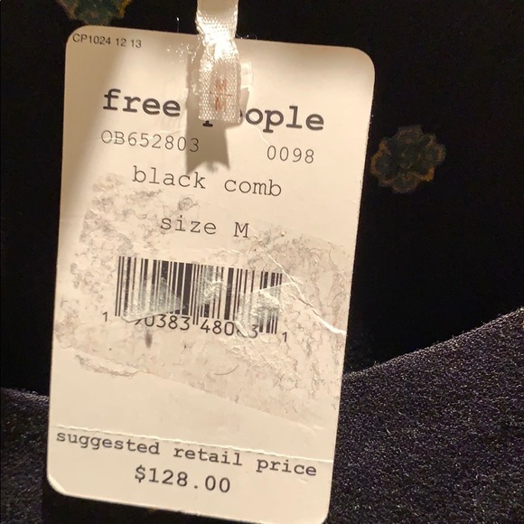Free People black romper with gold green designs - Picture 10 of 11